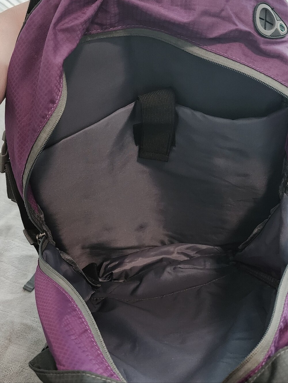 OutdoorMaster Hiking Travel Backpack 45L - w/Waterproof Cover - Purple - Picture 7 of 8